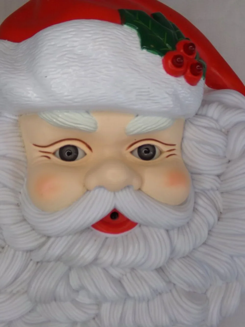 Vintage Santa Claus Christmas Hanging Decor Plastic Molded 1995